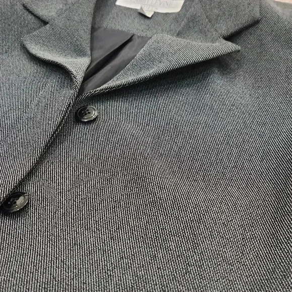 VINTAGE LARRY LEVINE Mid Length BLAZER, Black/Gray, Women's 8 - Picture 8 of 8